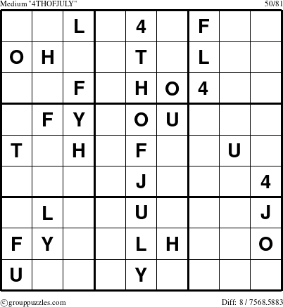 The grouppuzzles.com Medium 4THOFJULY-c5 puzzle for 