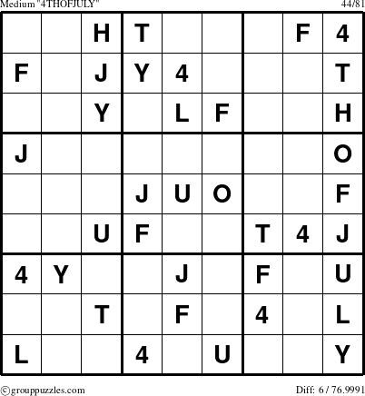 The grouppuzzles.com Medium 4THOFJULY-c9 puzzle for 