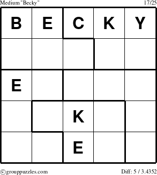 The grouppuzzles.com Medium Becky puzzle for 