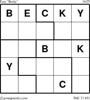 The grouppuzzles.com Easy Becky puzzle for 