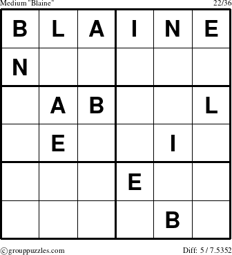 The grouppuzzles.com Medium Blaine puzzle for 