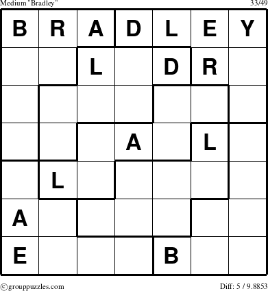 The grouppuzzles.com Medium Bradley puzzle for 