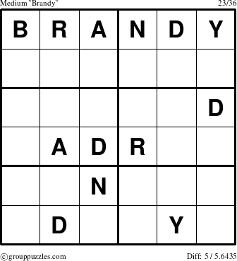 The grouppuzzles.com Medium Brandy puzzle for 