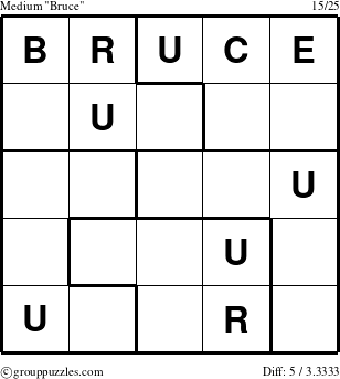 The grouppuzzles.com Medium Bruce puzzle for 