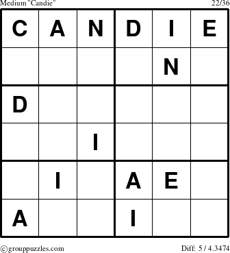 The grouppuzzles.com Medium Candie puzzle for 