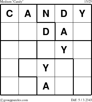 The grouppuzzles.com Medium Candy puzzle for 