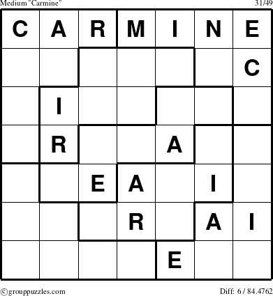 The grouppuzzles.com Medium Carmine puzzle for 