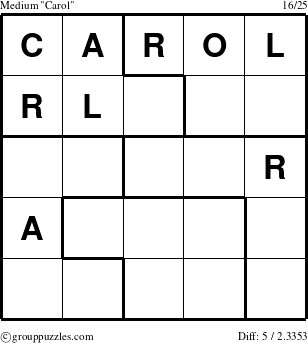 The grouppuzzles.com Medium Carol puzzle for 