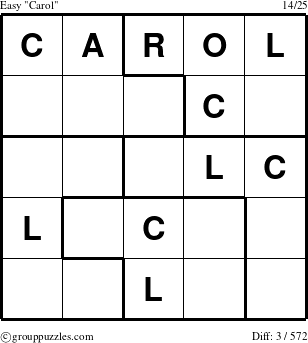 The grouppuzzles.com Easy Carol puzzle for 