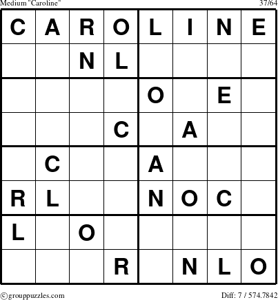 The grouppuzzles.com Medium Caroline puzzle for 