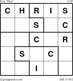 The grouppuzzles.com Easy Chris puzzle for 