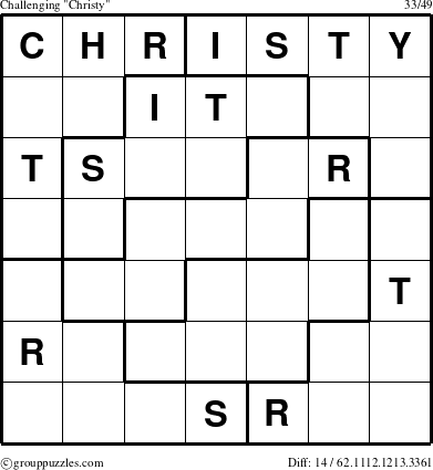 The grouppuzzles.com Challenging Christy puzzle for 