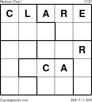 The grouppuzzles.com Medium Clare puzzle for 