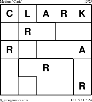 The grouppuzzles.com Medium Clark puzzle for 