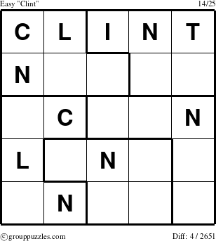 The grouppuzzles.com Easy Clint puzzle for 