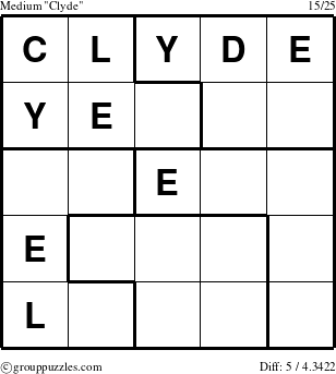 The grouppuzzles.com Medium Clyde puzzle for 