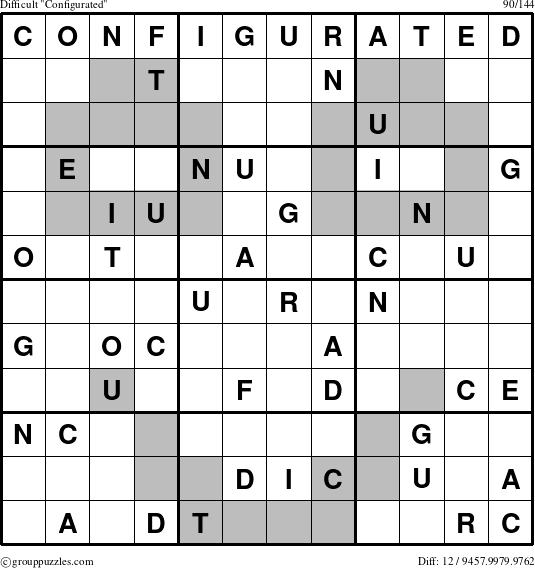 The grouppuzzles.com Difficult Configurated puzzle for 