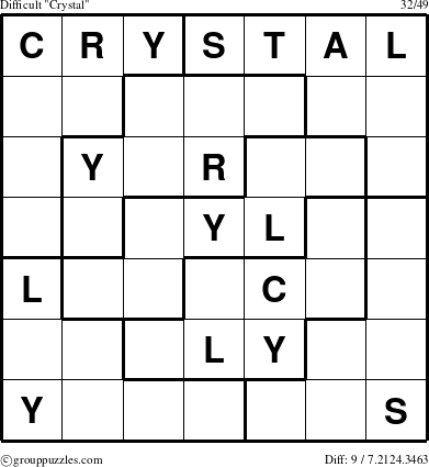 The grouppuzzles.com Difficult Crystal puzzle for 