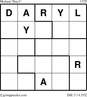 The grouppuzzles.com Medium Daryl puzzle for 