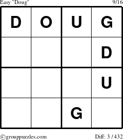 The grouppuzzles.com Easy Doug puzzle for 