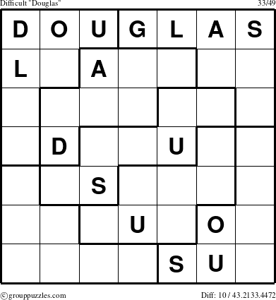 The grouppuzzles.com Difficult Douglas puzzle for 