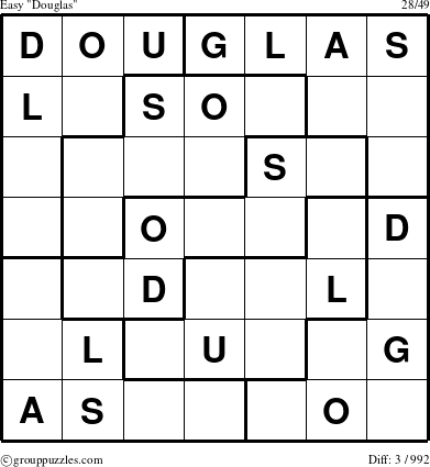 The grouppuzzles.com Easy Douglas puzzle for 