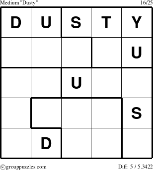 The grouppuzzles.com Medium Dusty puzzle for 