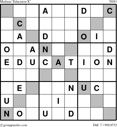 The grouppuzzles.com Medium Education-X-r5 puzzle for 