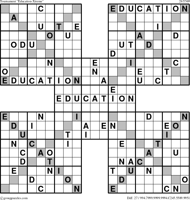 The grouppuzzles.com Tournament Education-Xtreme puzzle for 