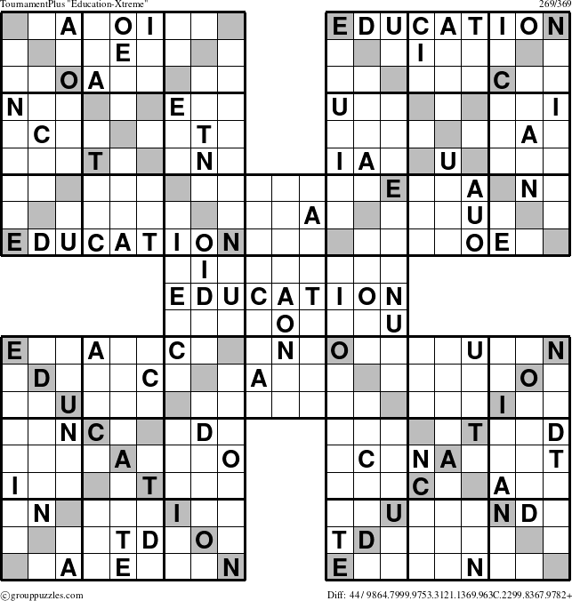 The grouppuzzles.com TournamentPlus Education-Xtreme puzzle for 