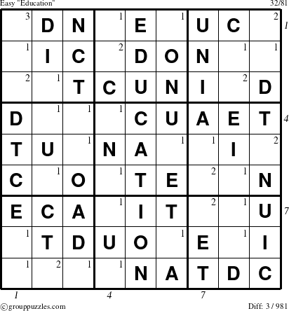 The grouppuzzles.com Easy Education-c5 puzzle for  with all 3 steps marked