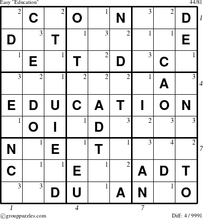 The grouppuzzles.com Easy Education-r5 puzzle for  with all 4 steps marked