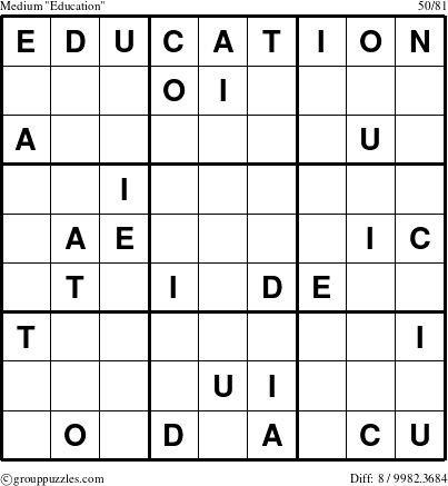 The grouppuzzles.com Medium Education puzzle for 