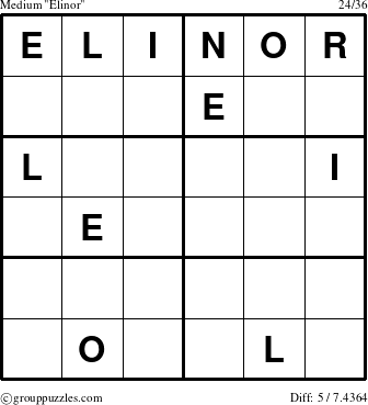 The grouppuzzles.com Medium Elinor puzzle for 