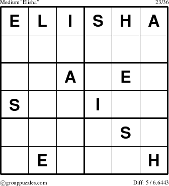 The grouppuzzles.com Medium Elisha puzzle for 