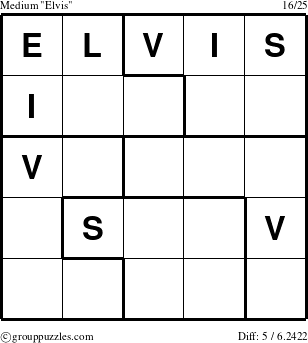 The grouppuzzles.com Medium Elvis puzzle for 