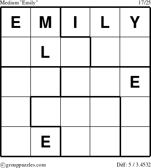 The grouppuzzles.com Medium Emily puzzle for 