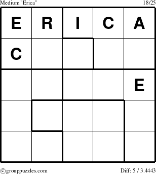 The grouppuzzles.com Medium Erica puzzle for 