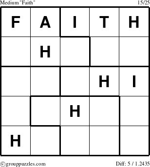 The grouppuzzles.com Medium Faith puzzle for 