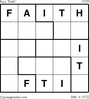 The grouppuzzles.com Easy Faith puzzle for 