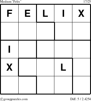 The grouppuzzles.com Medium Felix puzzle for 