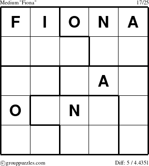 The grouppuzzles.com Medium Fiona puzzle for 