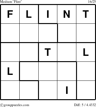 The grouppuzzles.com Medium Flint puzzle for 