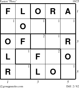 The grouppuzzles.com Easiest Flora puzzle for , suitable for printing, with all 2 steps marked