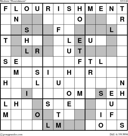 The grouppuzzles.com Medium Flourishment puzzle for 