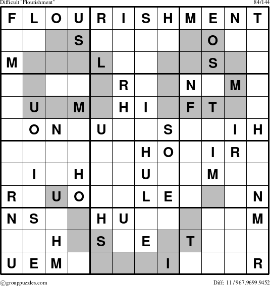 The grouppuzzles.com Difficult Flourishment puzzle for 