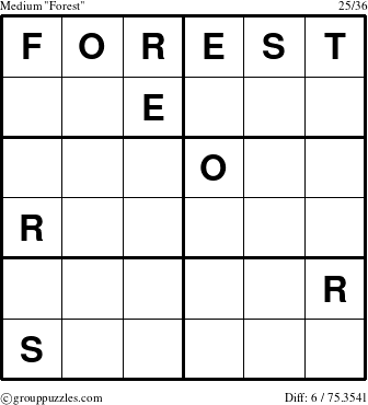 The grouppuzzles.com Medium Forest puzzle for 