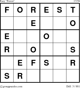 The grouppuzzles.com Easy Forest puzzle for 