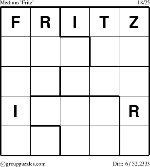 The grouppuzzles.com Medium Fritz puzzle for 