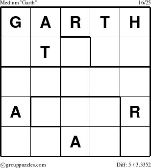 The grouppuzzles.com Medium Garth puzzle for 